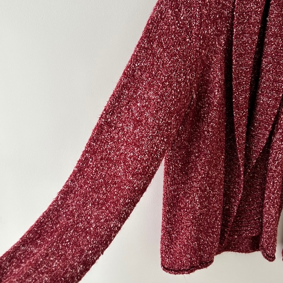 St John's Bay Red White Marled Open Shawl Cardigan - Picture 4 of 16